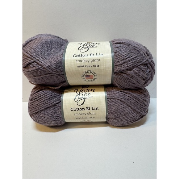Yarn Bee Other - 2 Skein Yarn Bee Cotton Et Lin - Smokey Plum